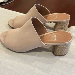 Hugo Boss Nude Peep open Toe Heel slides SZ 36 ((US 5-5.5)